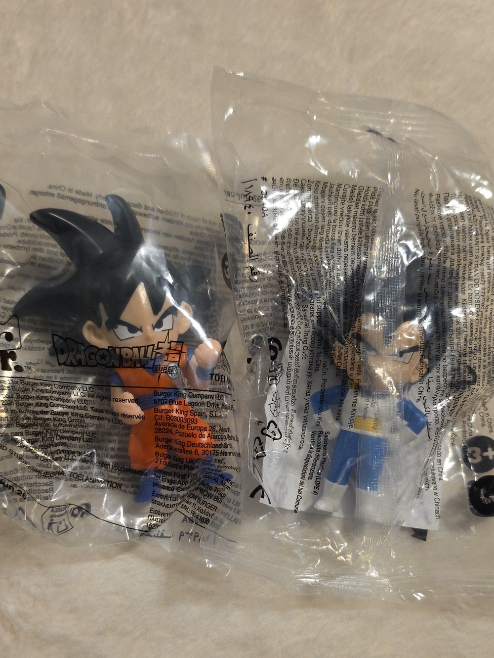 Vegeta & Goku Burger King Toys New In Bag